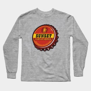 Vintage Sunset Sarsaparilla Root Beer Bottlecap Long Sleeve T-Shirt